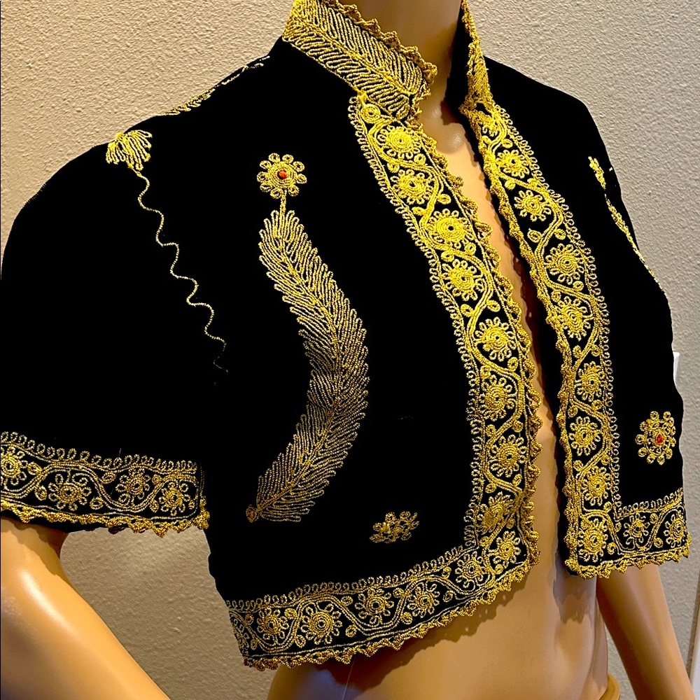 Aladdin/Genie Vintage Black Velvet gold-embroidered costume jacket